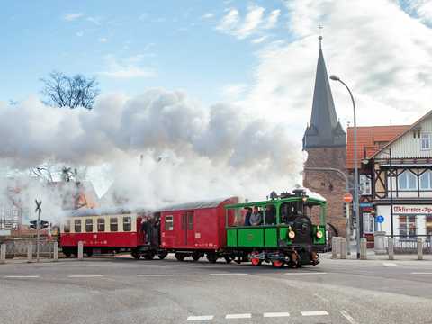 Nach ihrer Aufarbeitung in Meiningen absolvierte die 134-jährige Dampflok „Laura“ der Chiemsee-Bahn in Wernigerode Probefahrten. Dabei fotografierte sie Dirk Bahnsen am 18.3.2021 am Westerntor. | 18.03.2021 Nach ihrer Aufarbeitung in Meiningen absolvierte die 134-jährige Dampflok „Laura“ der Chiemsee-Bahn in Wernigerode Probefahrten. Dabei fotografierte sie Dirk Bahnsen am 18.3.2021 am Westerntor.
