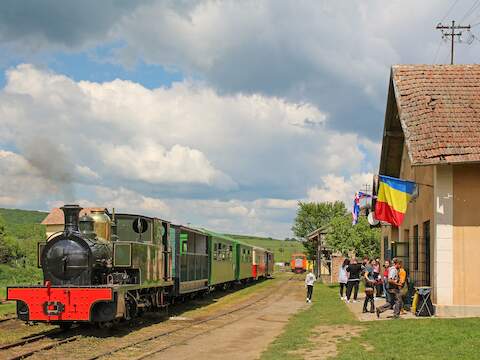 Auf der „Wusch“ genannten 760-mm-Bahn von Sibiu (Hermannstadt) nach Agnita (Agnetheln) kommt an ausgewählten Betriebstagen die Gastlok „Chevallier“ (C1’n2t, Manning Wardle 1915) zum Einsatz. Damit fährt eine englische Lok mit Wagen aus Österreich, Rumänien und der Schweiz durch Siebenbürgen.