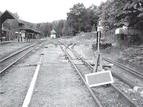 Im Mai begann in Bertsdorf mit dem Einbau der ehemaligen Weiche 7 durch die Mitglieder des Interessenverbandes der Zittauer Schmalspurbahnen der Wiederaufbau des Gleises 4.