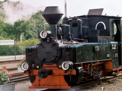 Lok Nr. 1, eine sogenannte Brigadelok der Heeresfeldbahnen, zog als erste die Züge der Pioniereisenbahn Cottbus.