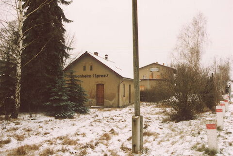 Wo 1942 in Taubenheim noch 99 558 zur Abfahrt nach Dürrhennersdorf bereit stand, wachsen heute Sträucher.